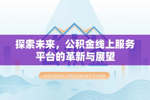 元江探索未来，公积金线上服务平台的革新与展望