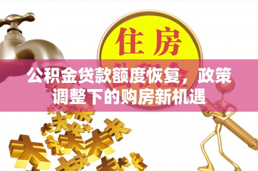 元江公积金贷款额度恢复，政策调整下的购房新机遇