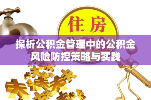 元江探析公积金管理中的公积金风险防控策略与实践