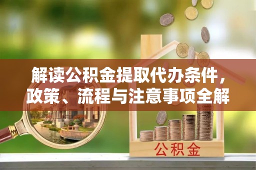 元江解读公积金提取代办条件，政策、流程与注意事项全解析