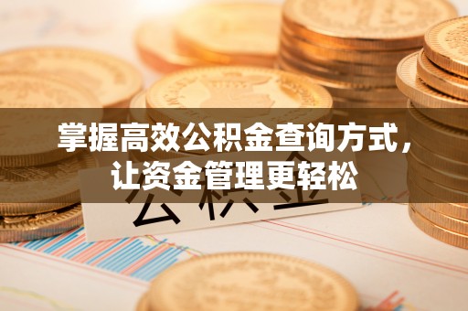 元江掌握高效公积金查询方式，让资金管理更轻松
